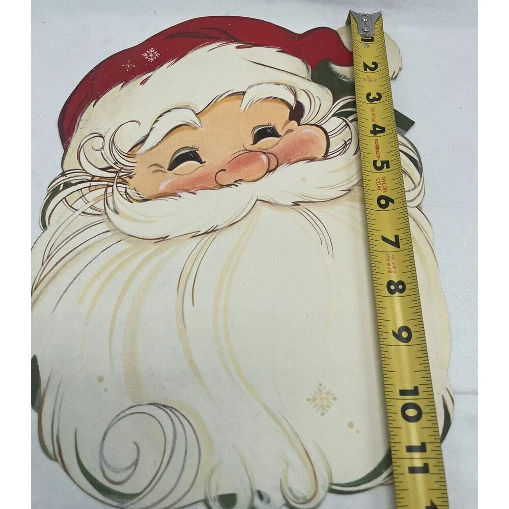 VINTAGE HALLMARK SANTA CLAUS DIECUT HOLIDAY WALL DECOR CHRISTMAS AMBASSADOR - Picture 9 of 10